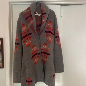 Free People RARE Boho  Aztec cardigan sweater top shirt